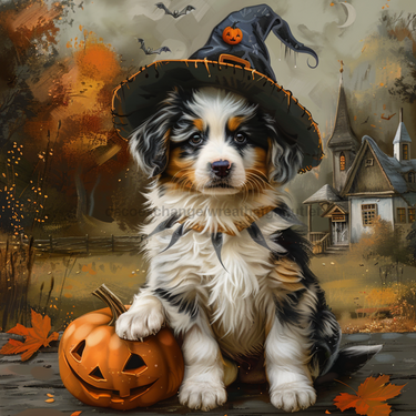 Halloween Dog Wall Art, MB-00025, Sign For Wreath, 10x10